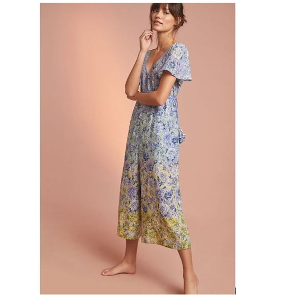 Romerio Sleep Jumpsuit in floral lavender motit from Anthropologie - Size Small - Picture 1 of 7